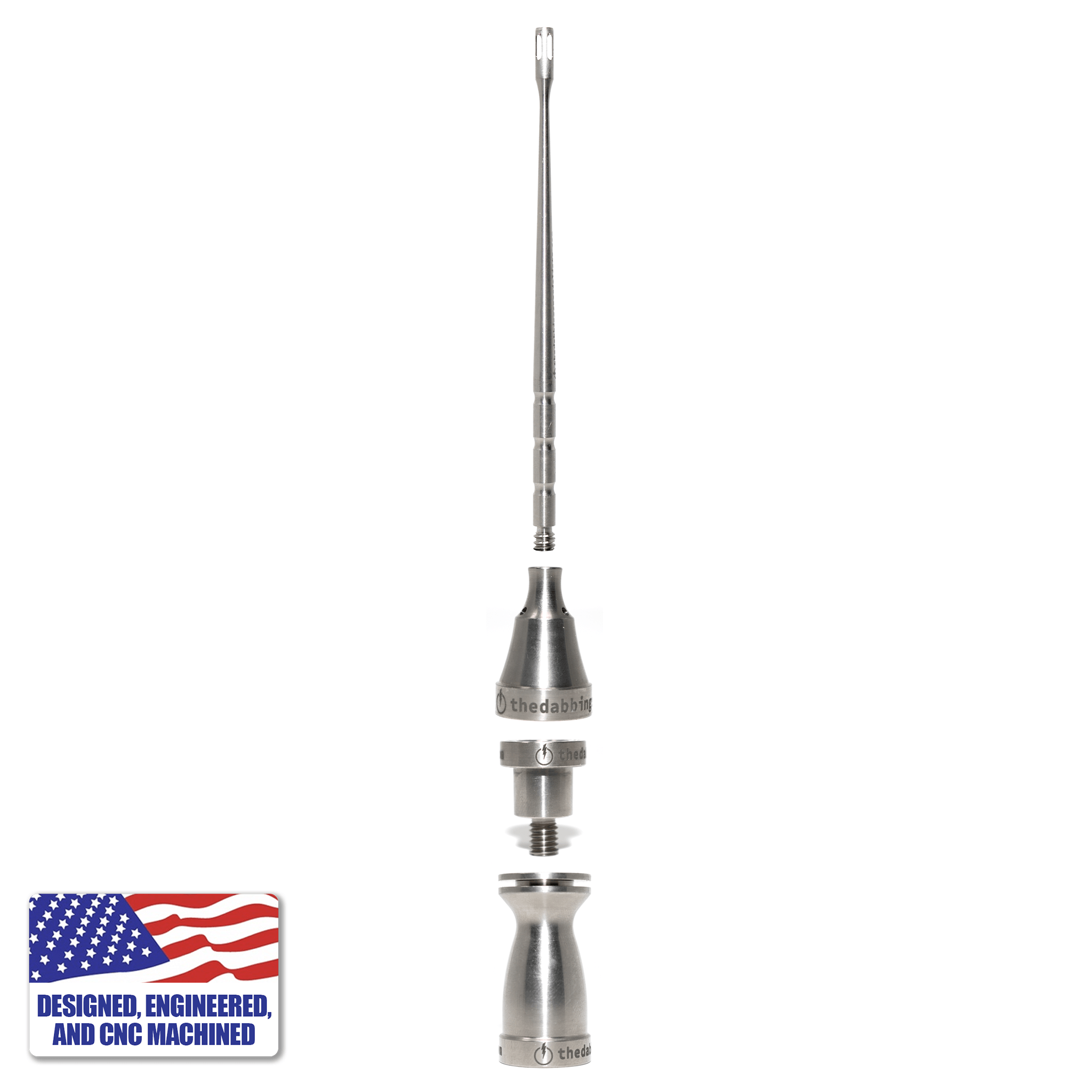 Complete Titanium Dab Hardware Kit - Female, 18mm/14mm, Claw Shovel | Full Dab Kit Stack View | DW