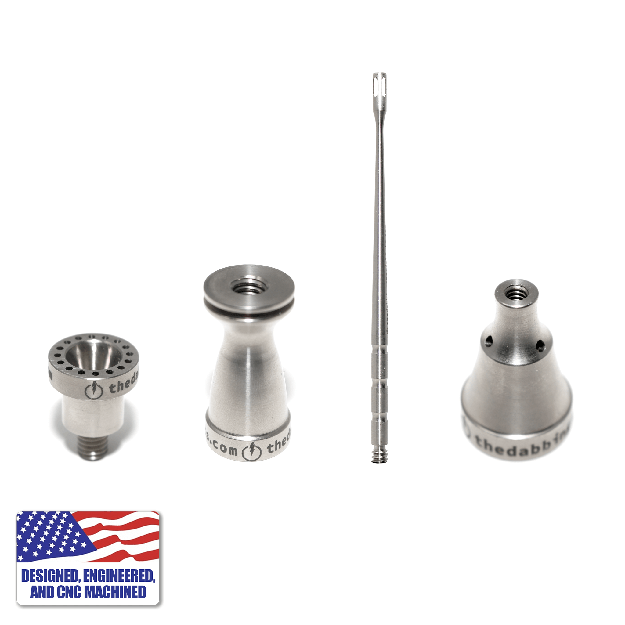 Complete Titanium Dabbing Hardware Kit - Female, 14mm/10mm, Claw Shovel | Full Kit View | DW