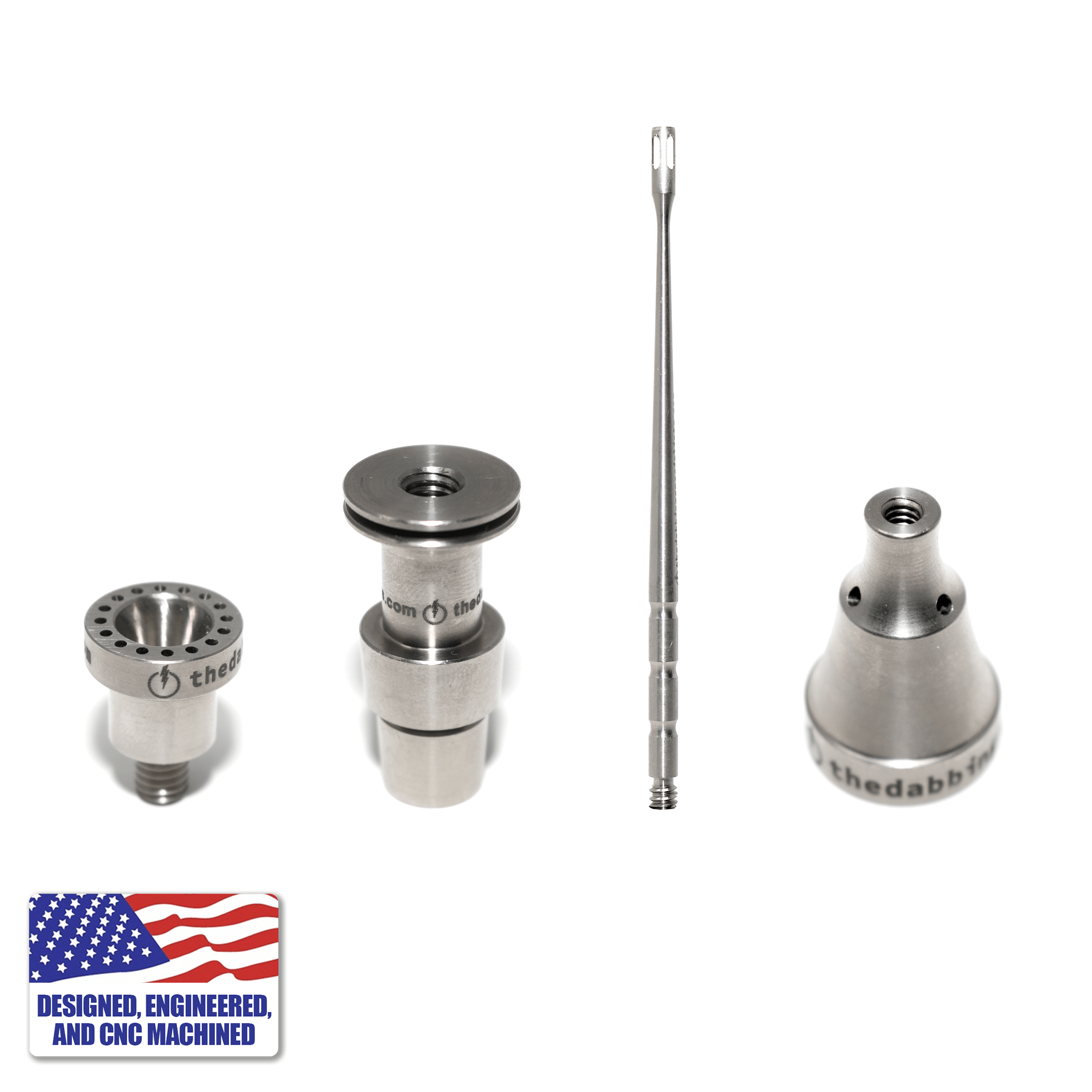 Complete Titanium Dabbing Hardware Kit - Male, 18mm/14mm, Claw Shovel | Dab Kit Full View | DW