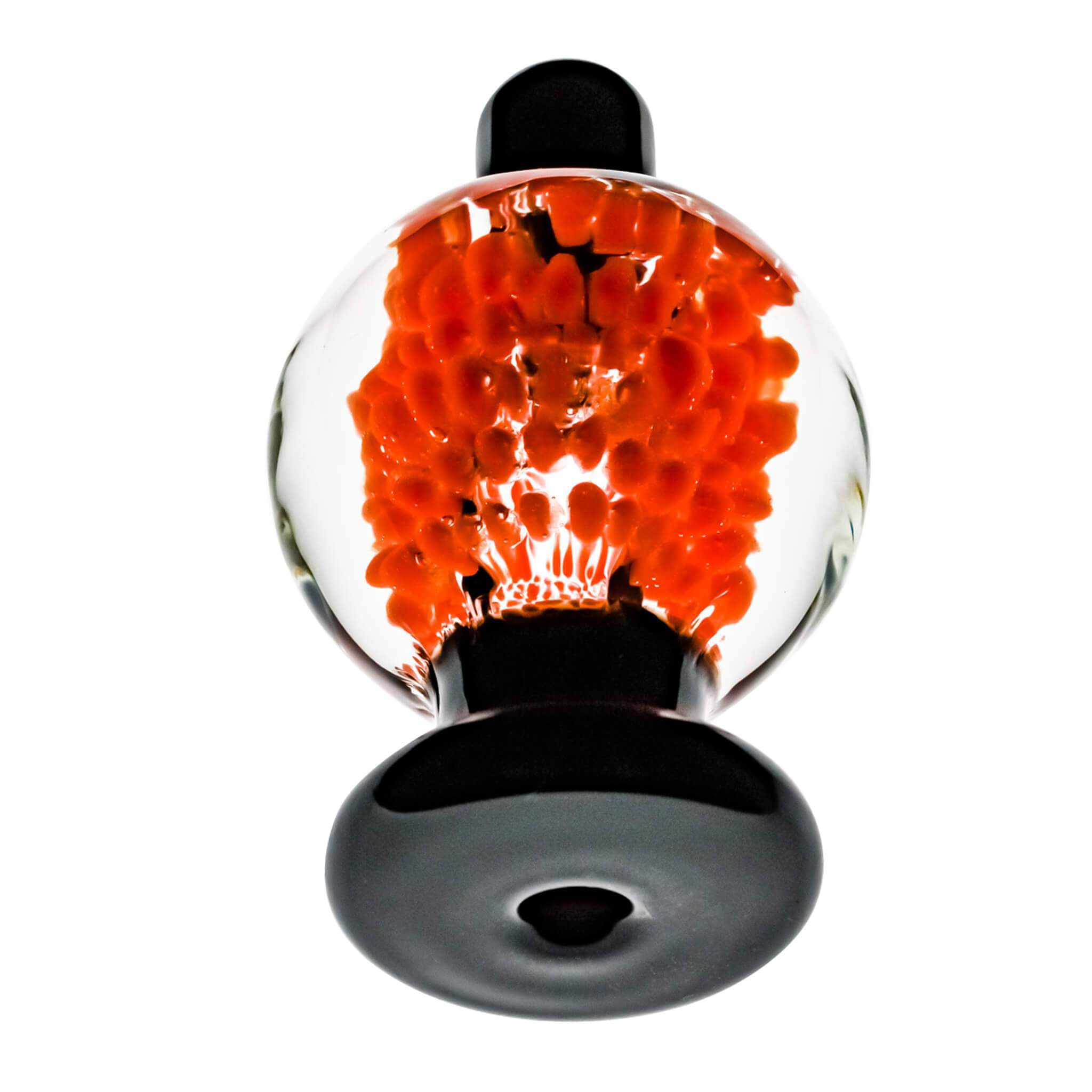 Black Flower Bubble Cap | Top Down View | Dabbing Warehouse