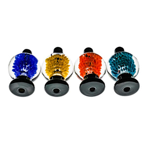 Black Flower Bubble Cap | All Four Colors Prone View | Dabbing Warehouse