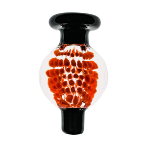 Black Flower Bubble Cap | Red Profile View | Dabbing Warehouse