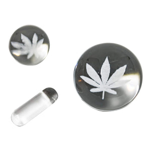 Clear Weed Leaf Slurper Marble | Whole Terp Slurper Set View | Dabbing Warehouse
