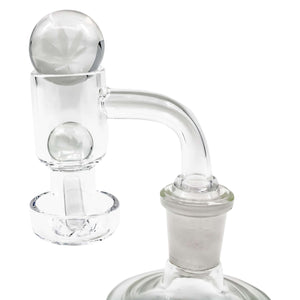 Clear Weed Leaf Slurper Marble | Whole Terp Slurper Set View In Use | Dabbing Warehouse