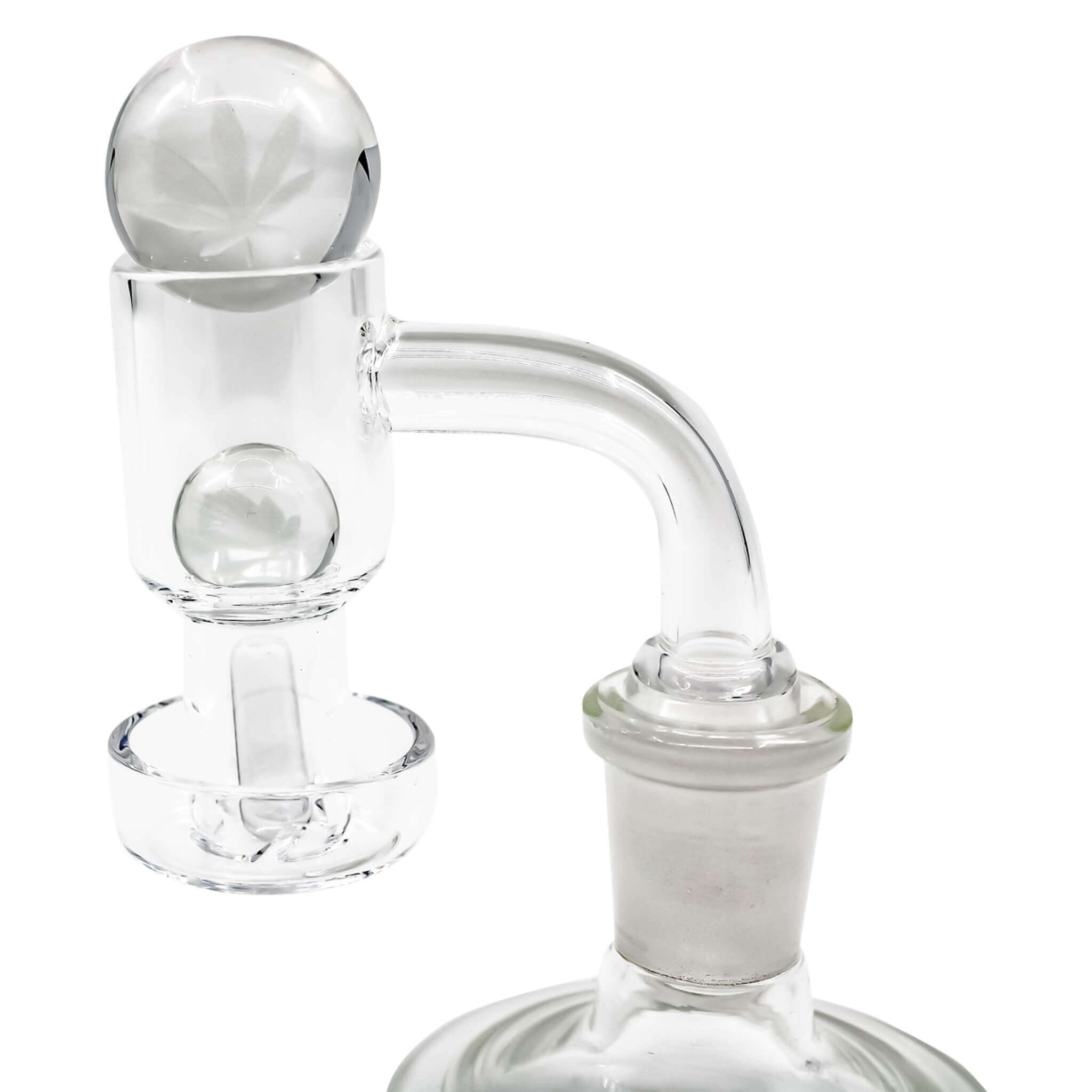 Clear Weed Leaf Slurper Marble | Whole Terp Slurper Set View In Use | Dabbing Warehouse
