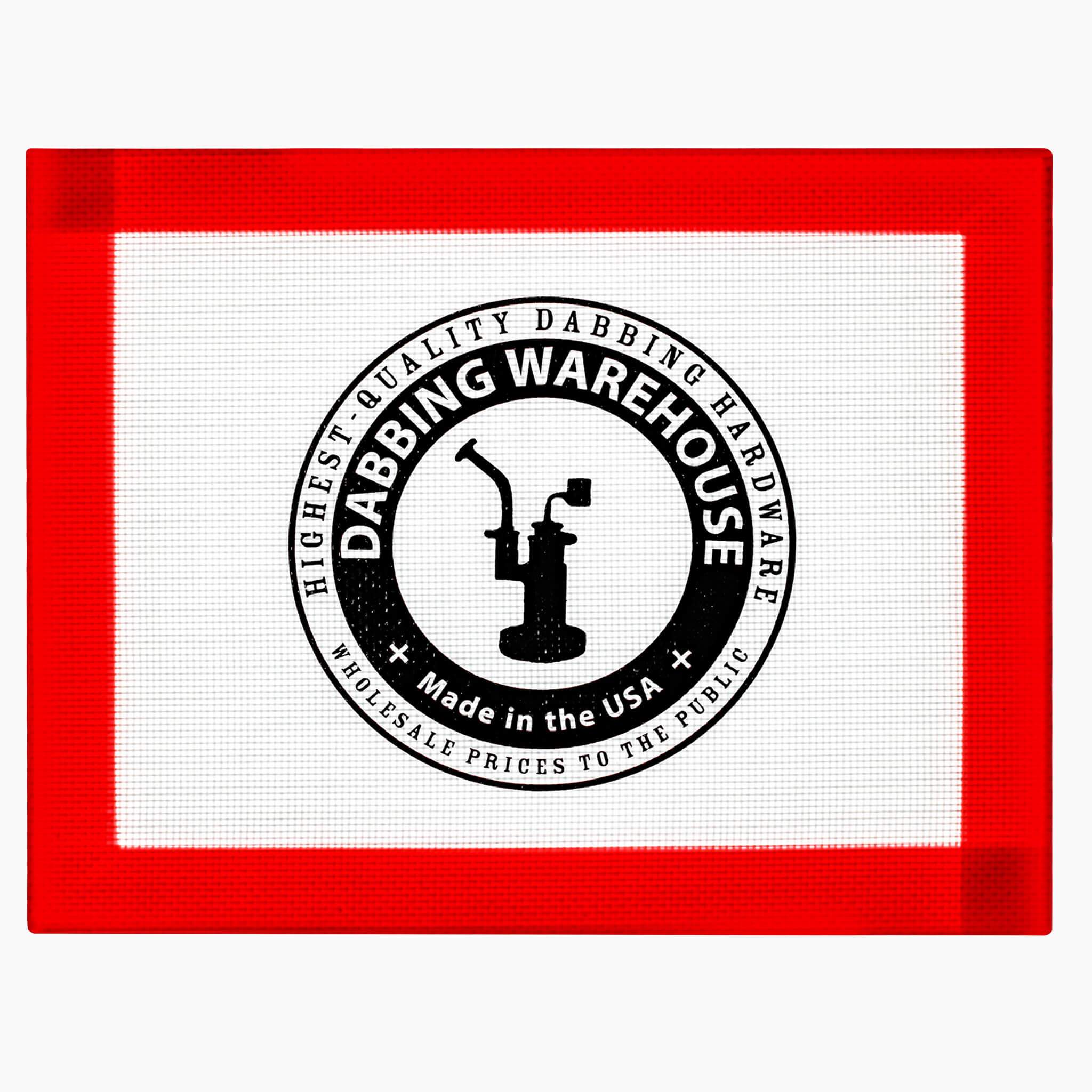Dabbing Warehouse Dab Mat | Large | Red Border Top Down View | Dabbing Warehouse