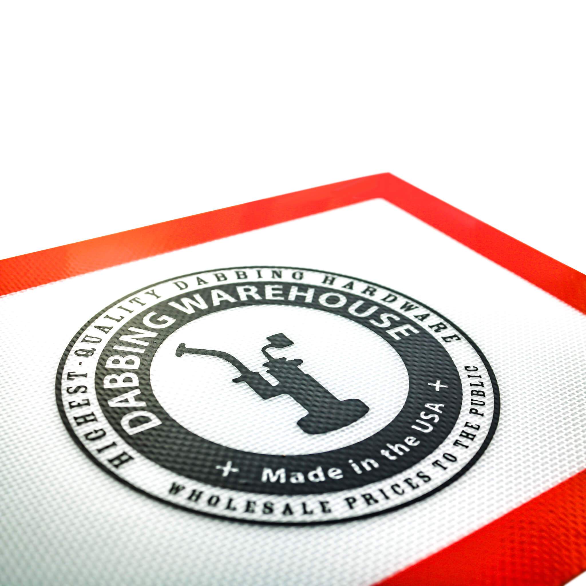 Dabbing Warehouse Dab Mat | Large | Red Border Angled View | Dabbing Warehouse