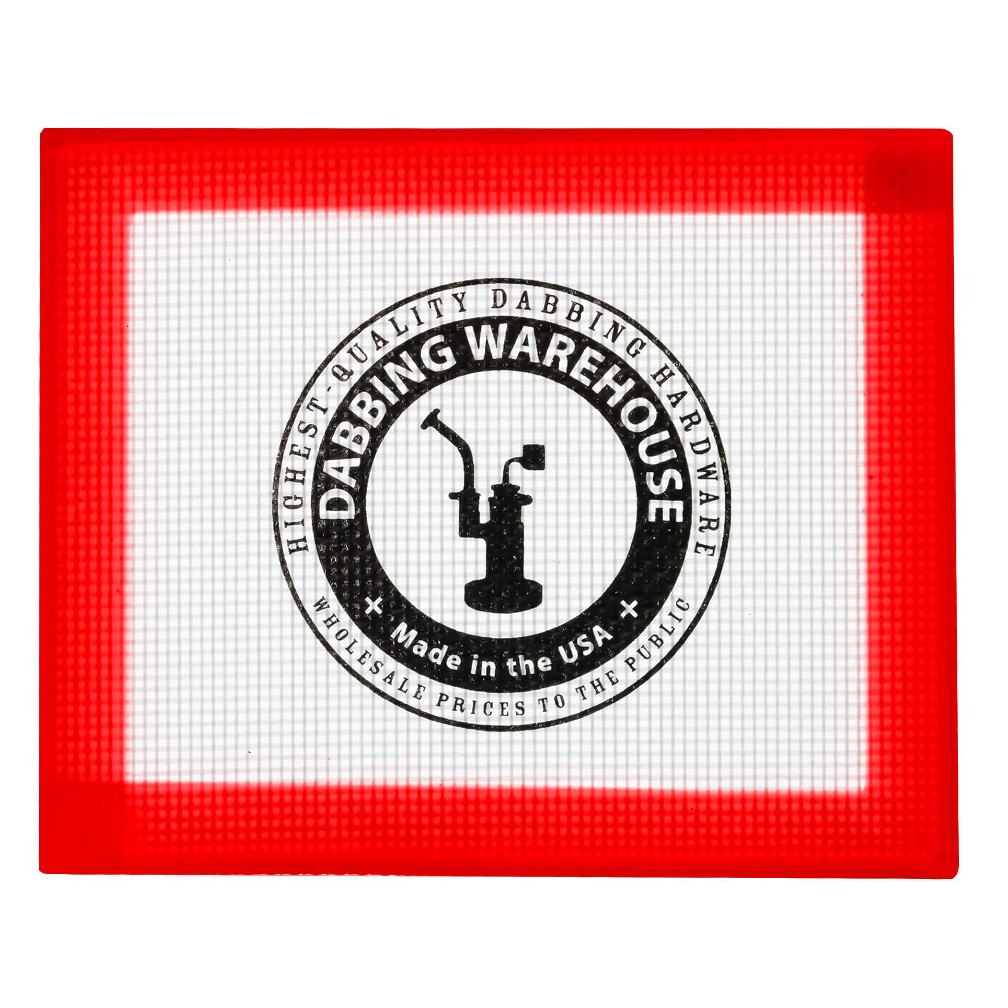 Dabbing Warehouse Dab Mat | Small | Red Border Top Down View | Dabbing Warehouse