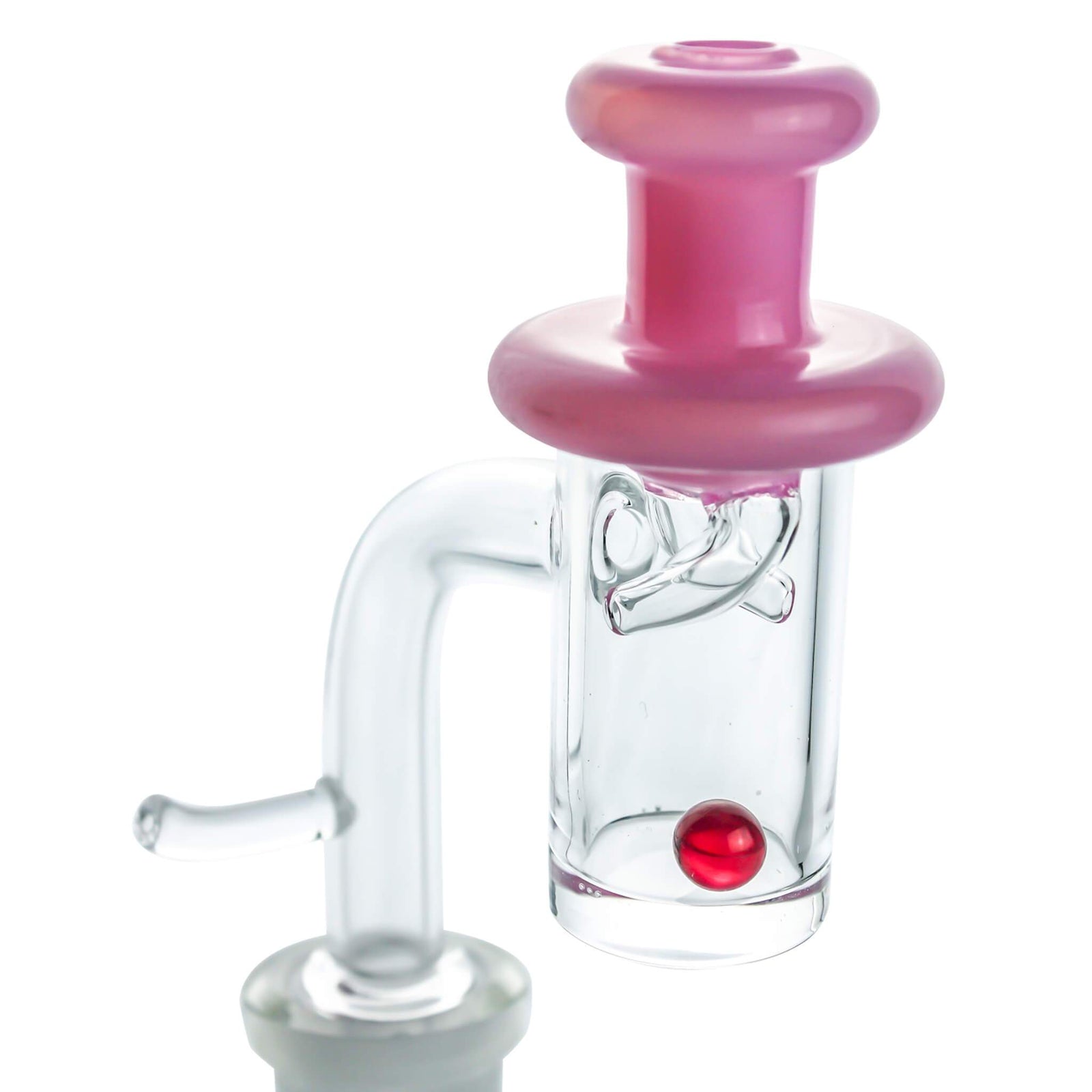 E-Banger for 20mm Coil, Dual Nozzle Cap, and 6mm Ruby Terp Pearl Combo | Green Cap On Banger | DW