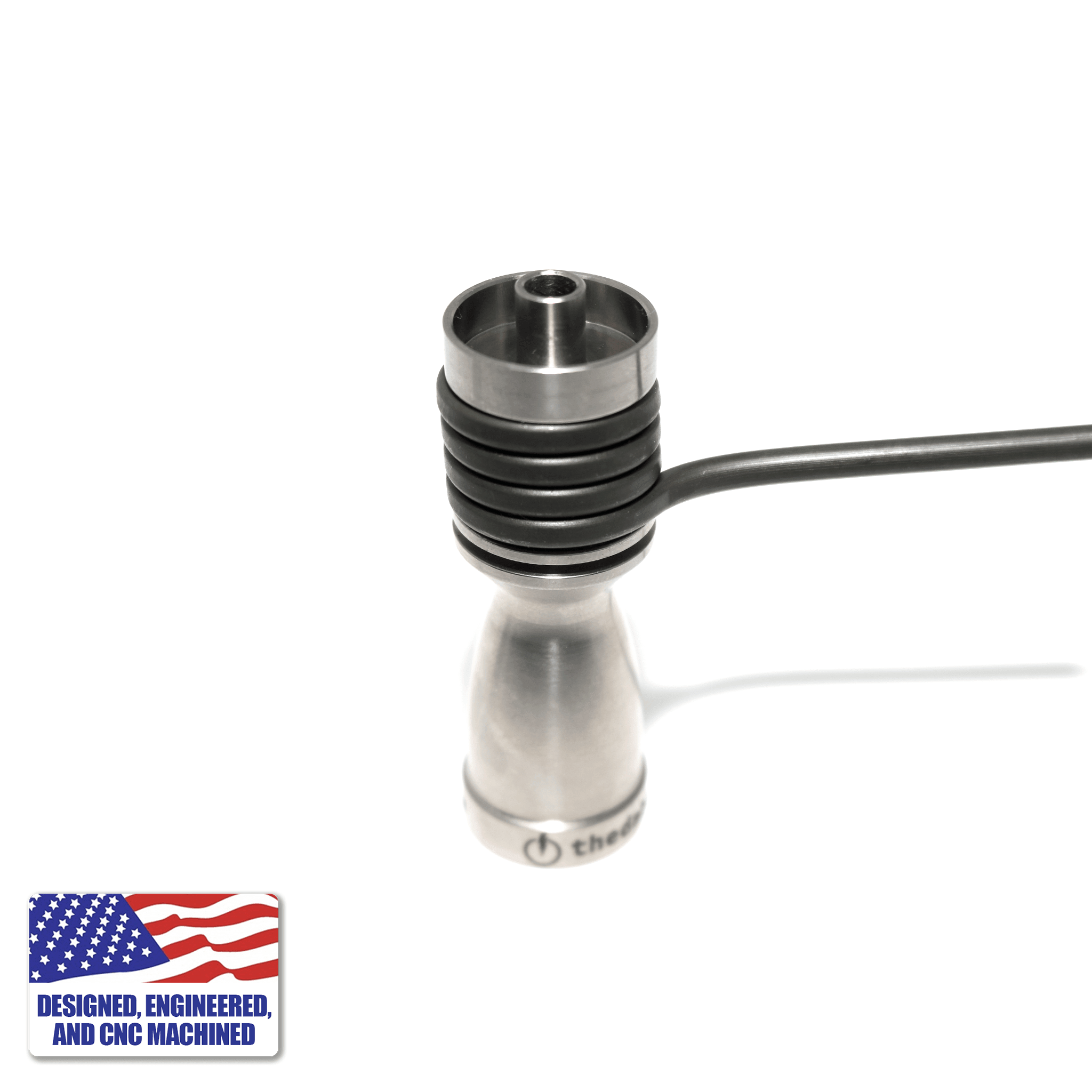 Glass Dab Rig Kit | Recycler Birdcage Bubbler | 16mm Titanium Nail | Titanium Nail Stack View | DW