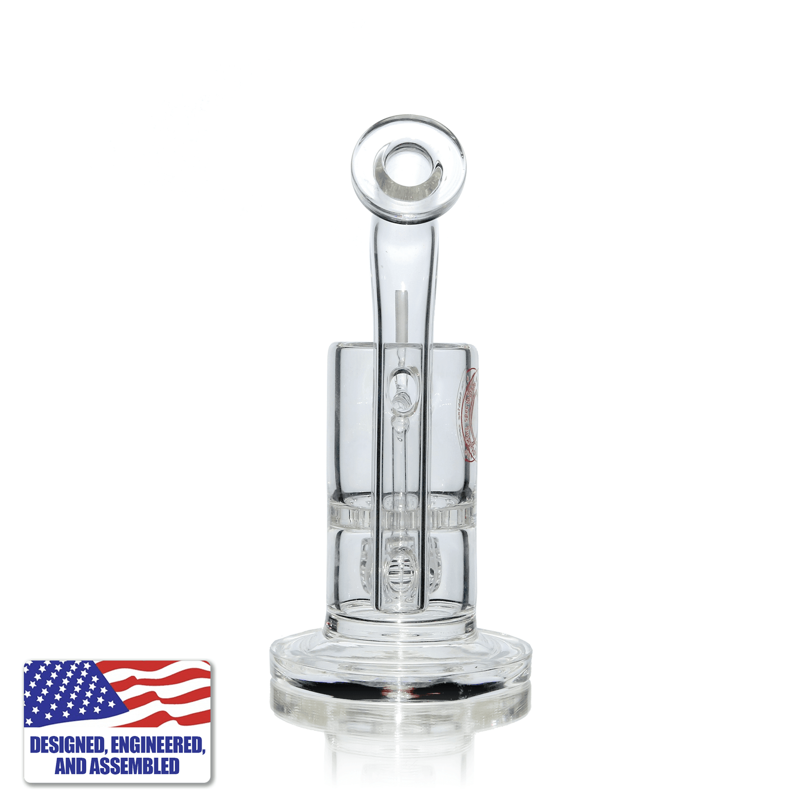 Glass Dab Rig Kit | Mini Dual Bubbler with 16-Hole Titanium Nail | In Use View | DW