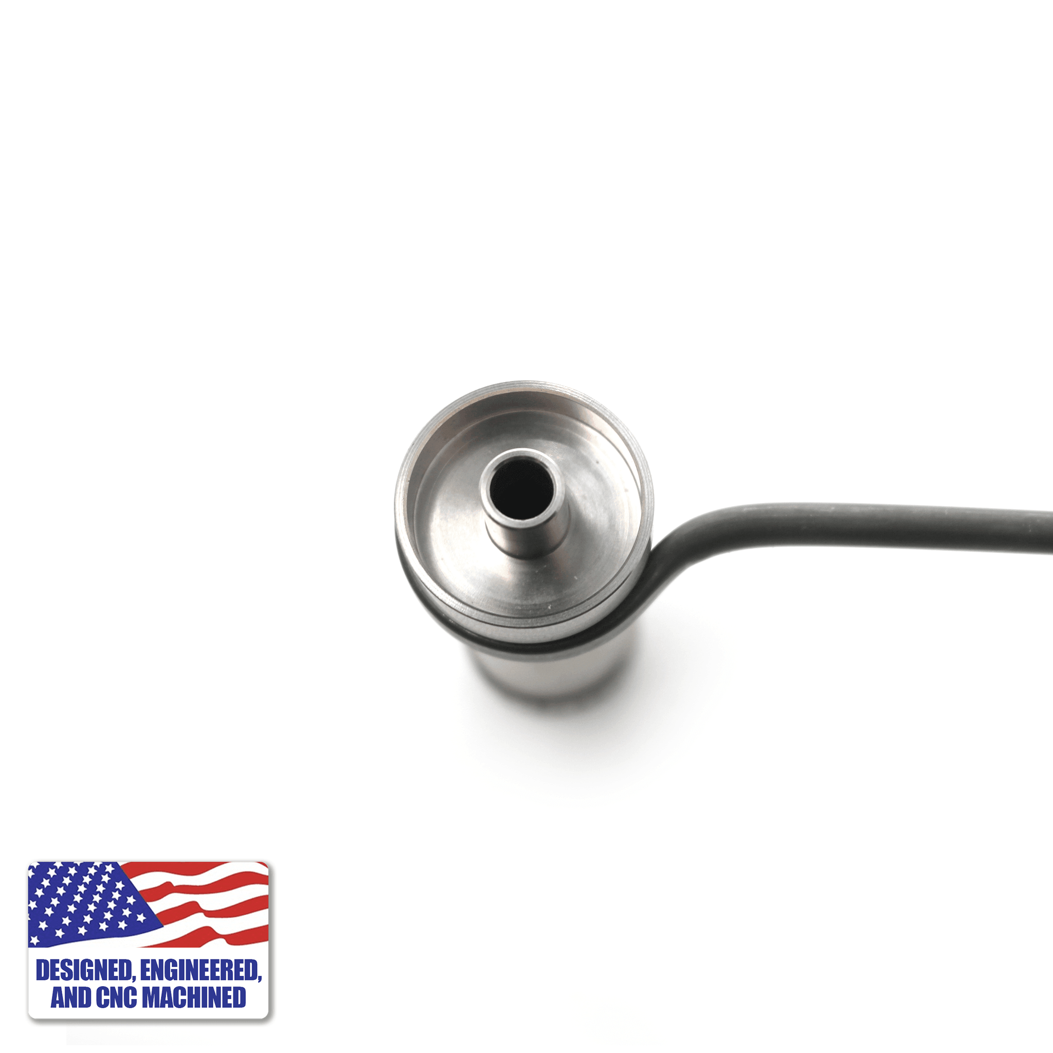 Glass Dab Rig | Mini Dual Bubbler & Flat Coil Titanium Nail | Titanium Nail With Coil View | DW