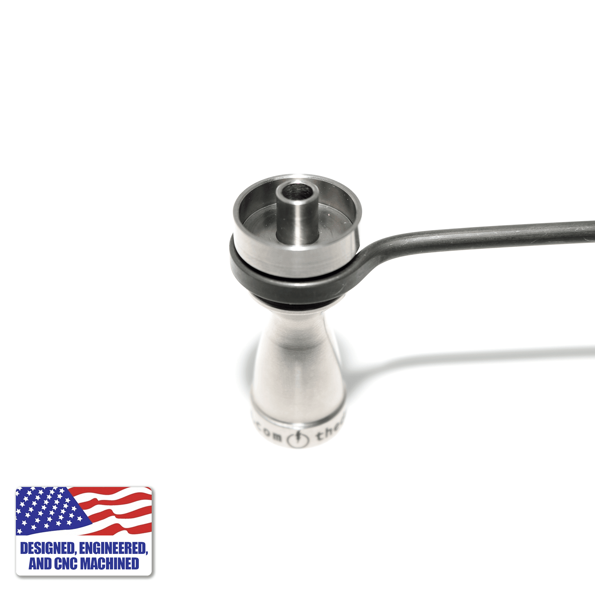 Glass Dab Rig | Mini Dual Bubbler & Flat Coil Titanium Nail | Titanium Nail With Coil View | DW