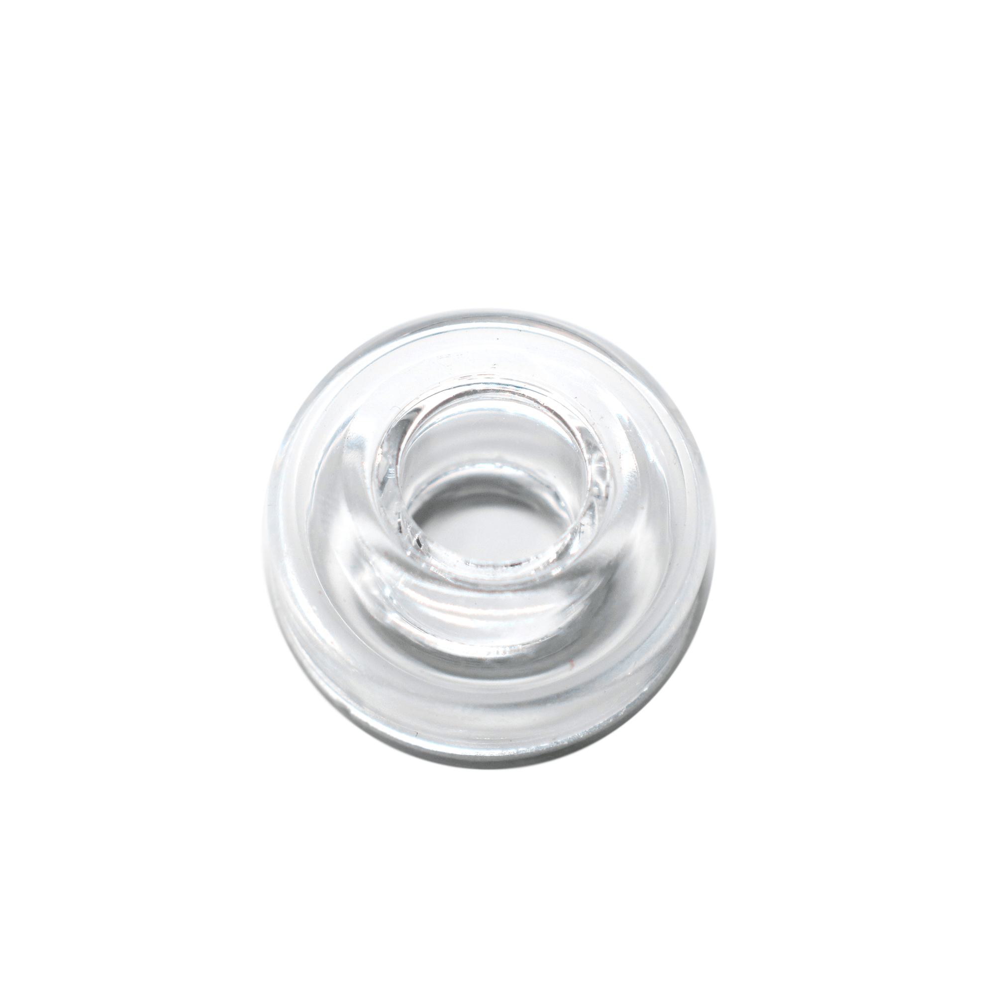 Glass Dab Rig | Mini Dual Bubbler with Hybrid Quartz Nail | Glass Dish Lower View | DW