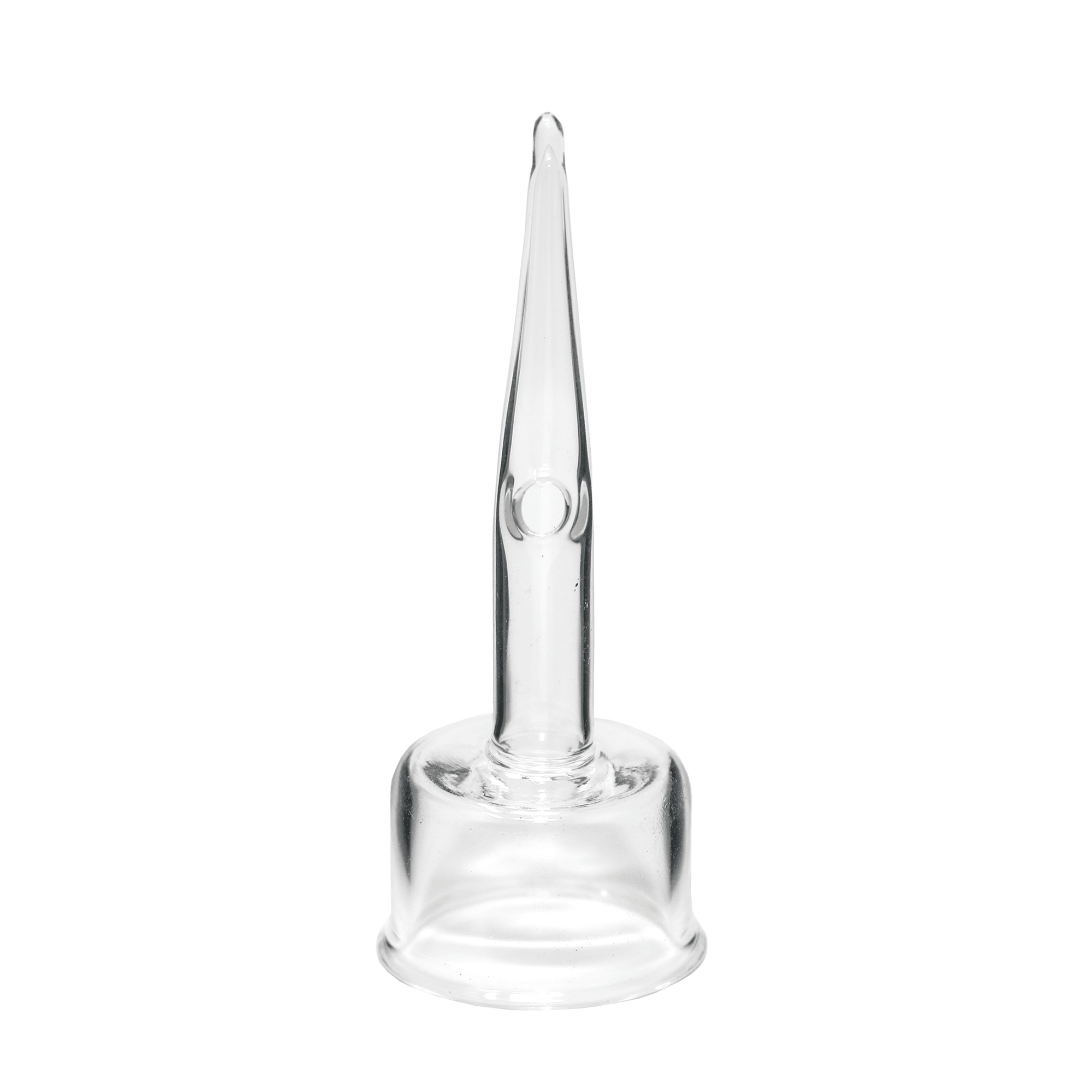 Glass Dab Rig | Mini Dual Bubbler with Hybrid Quartz Nail | Glass Carb Cap Dab Tool View | DW
