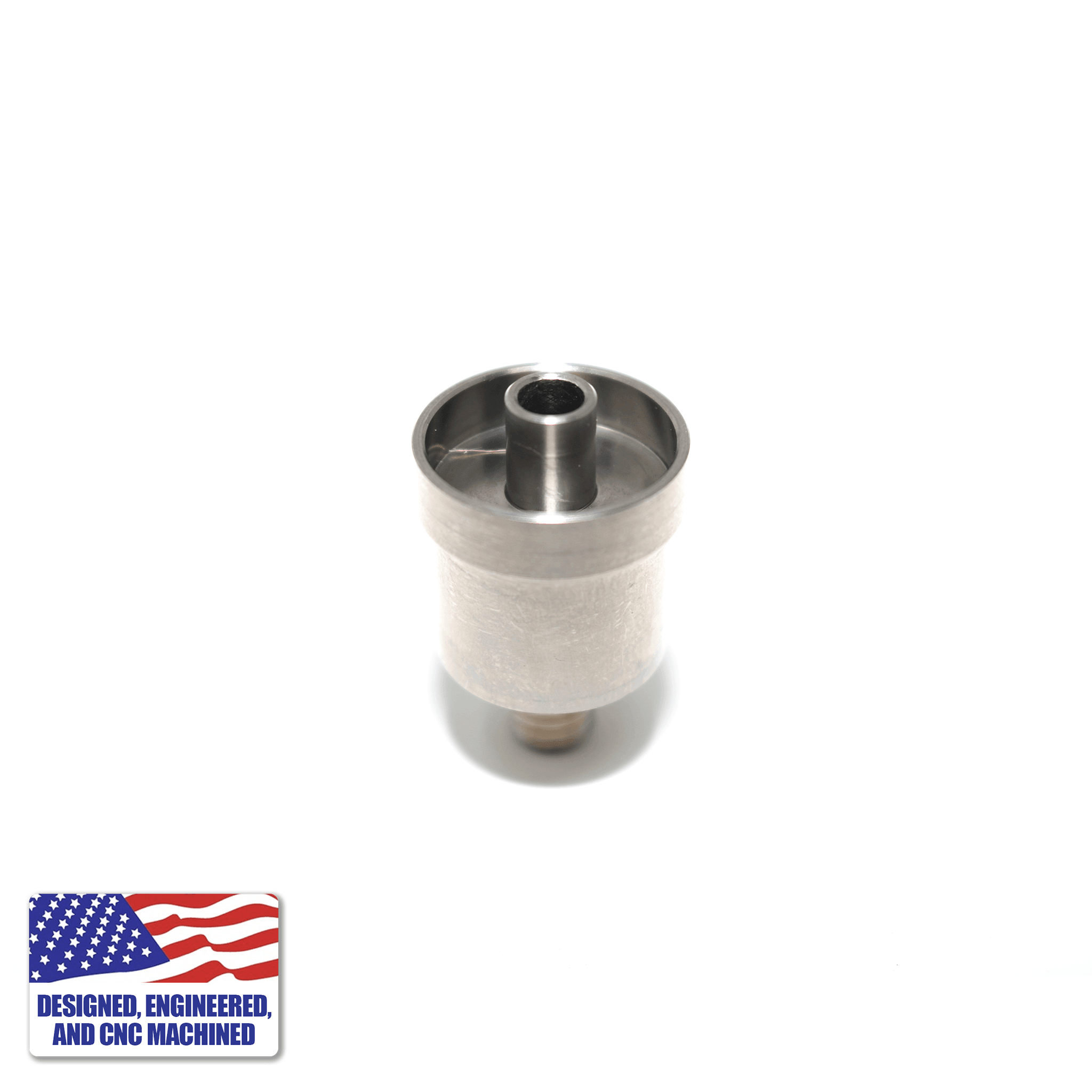 Glass Dab Rig Kit | Mini Hockey Puck with 20mm Titanium Nail | Titanium Nail Angled View | DW