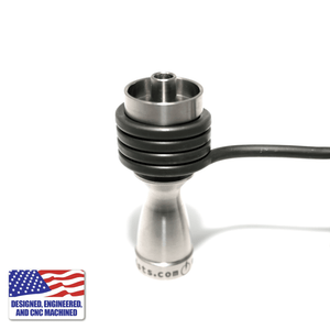 Glass Dab Rig Kit | Mini Hockey Puck with 20mm Titanium Nail | Titanium Nail With Coil View | DW
