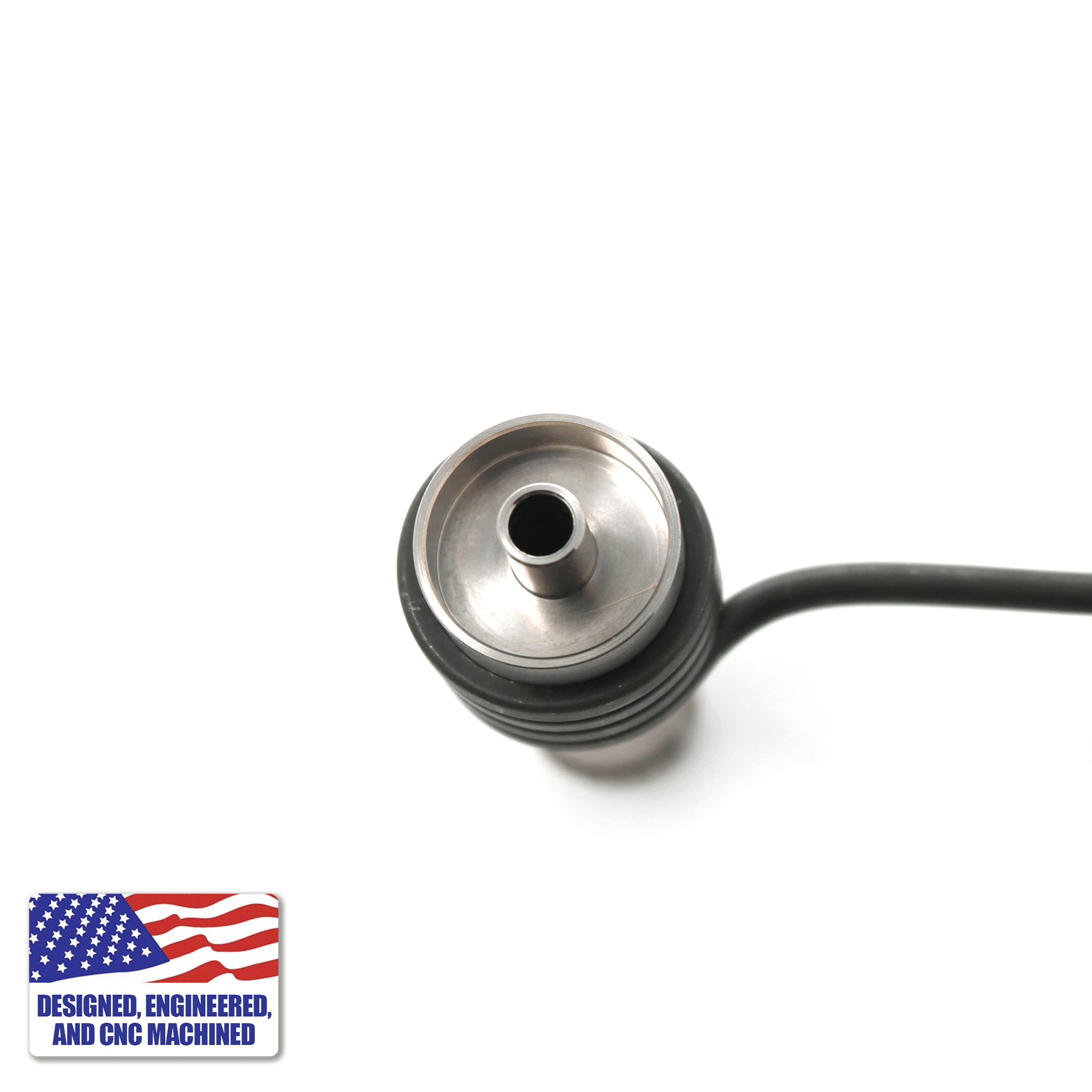 Glass Dab Rig Kit | Mini Hockey Puck with 20mm Titanium Nail | Titanium Nail With Coil View | DW