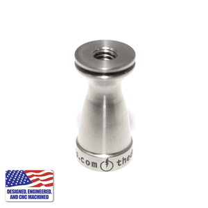 Glass Dab Rig Kit | Mini Hockey Puck with 20mm Titanium Nail | Titanium Nail Body Profile View | DW