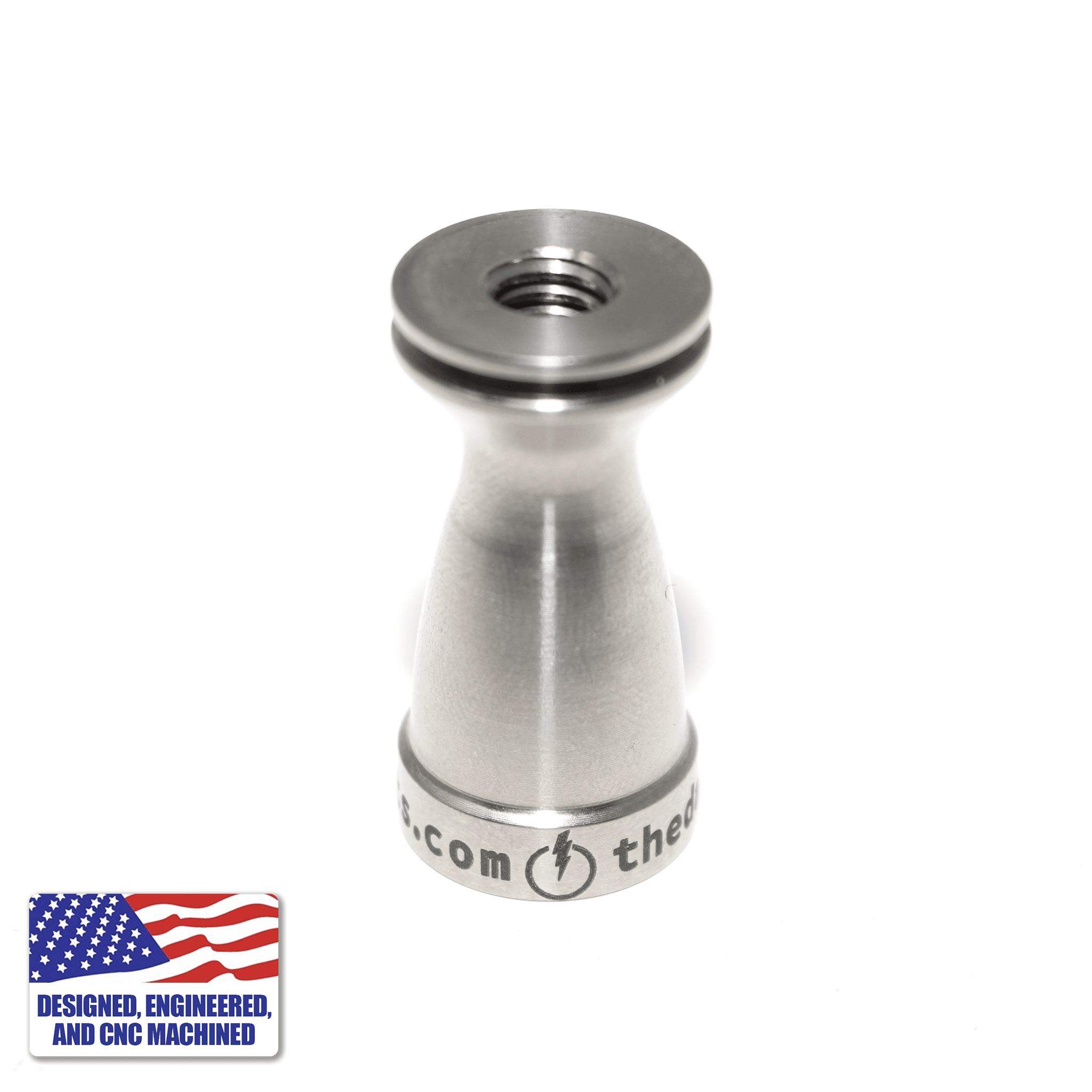 Glass Dab Rig Kit | Mini Hockey Puck with 20mm Titanium Nail | Titanium Nail Body Profile View | DW