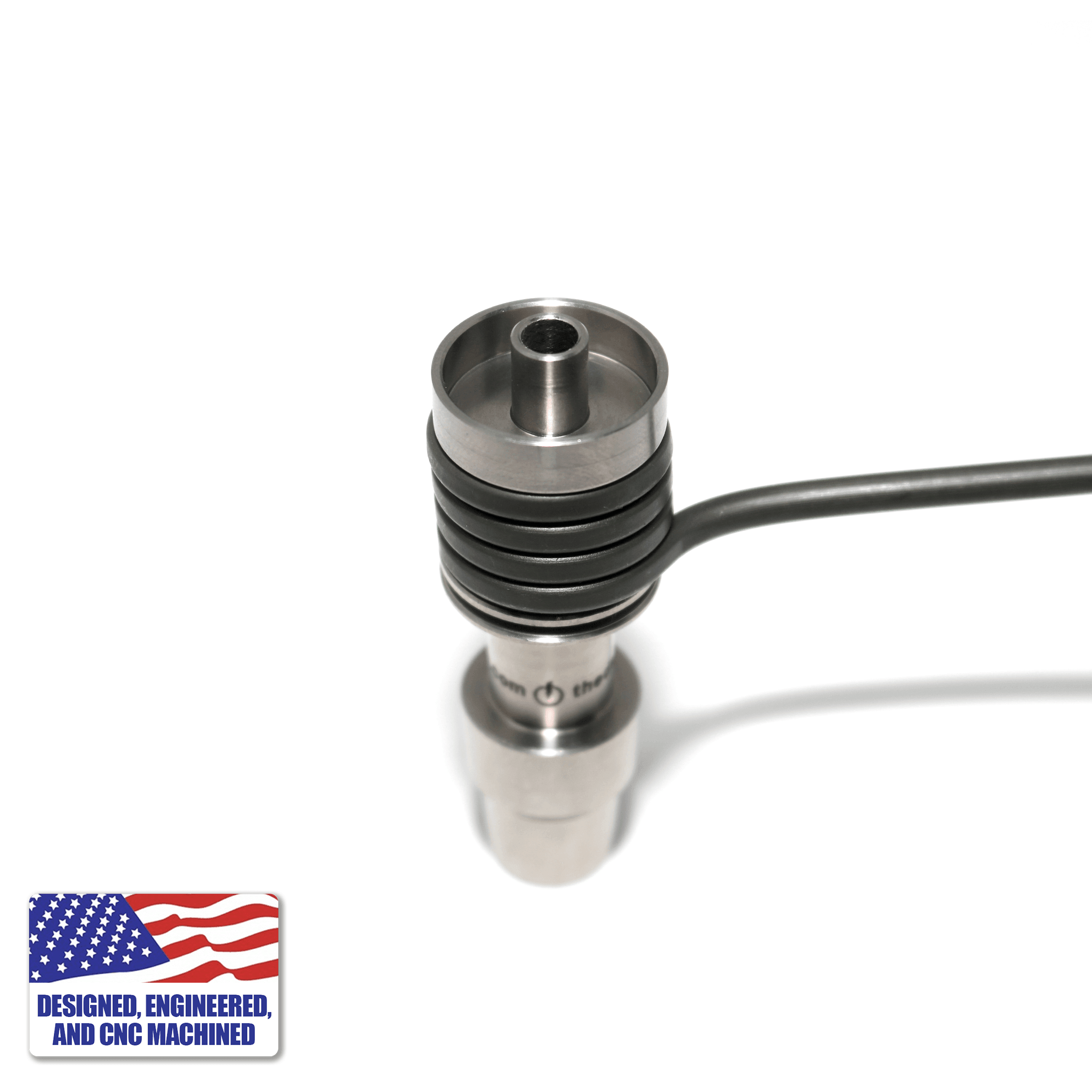 Portable Dab Kit | Showerhead Bubbler with 20mm Titanium Nail | Titanium Nail With Coil View | DW