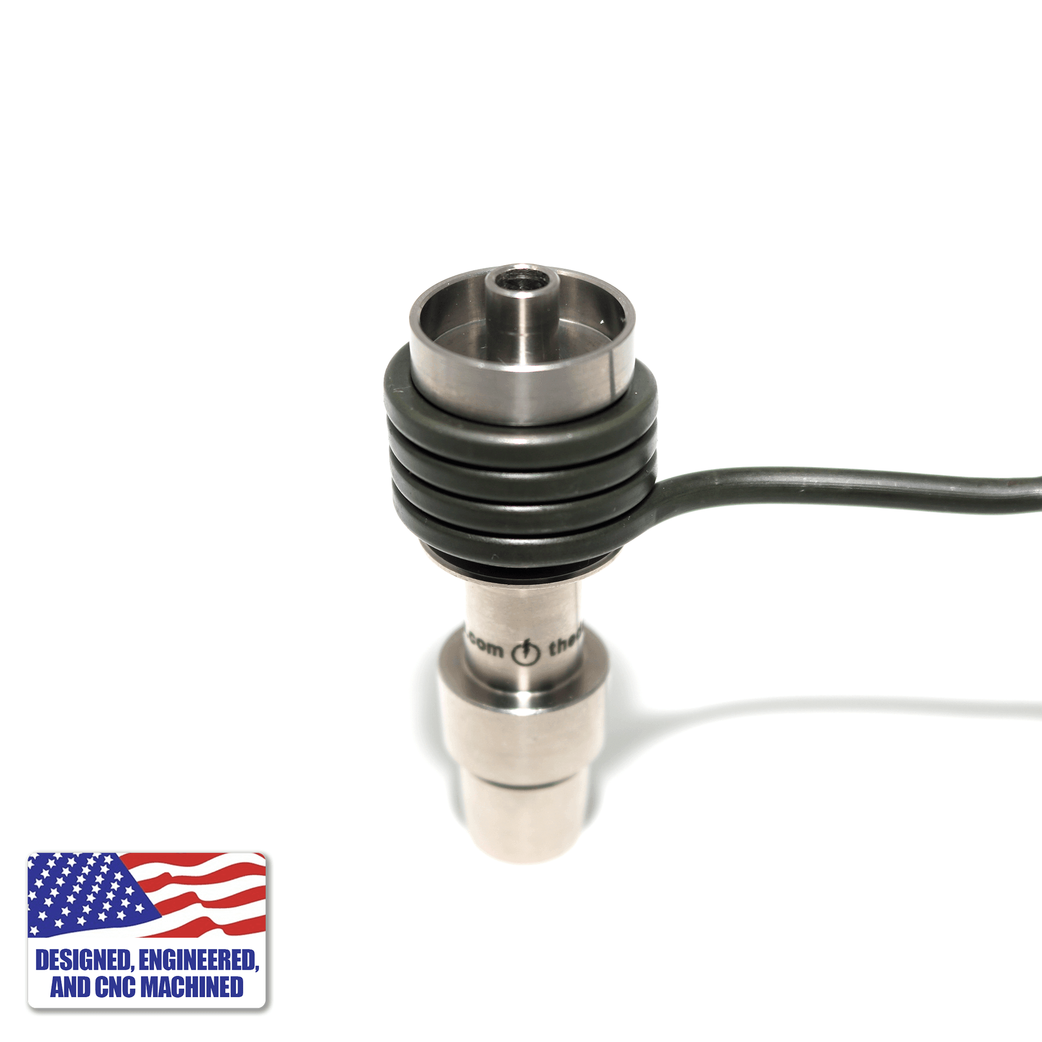 Dab Rig Kit | Showerhead Bubbler with 20mm Titanium Nail | Titanium Nail With Heater Coil View | DW