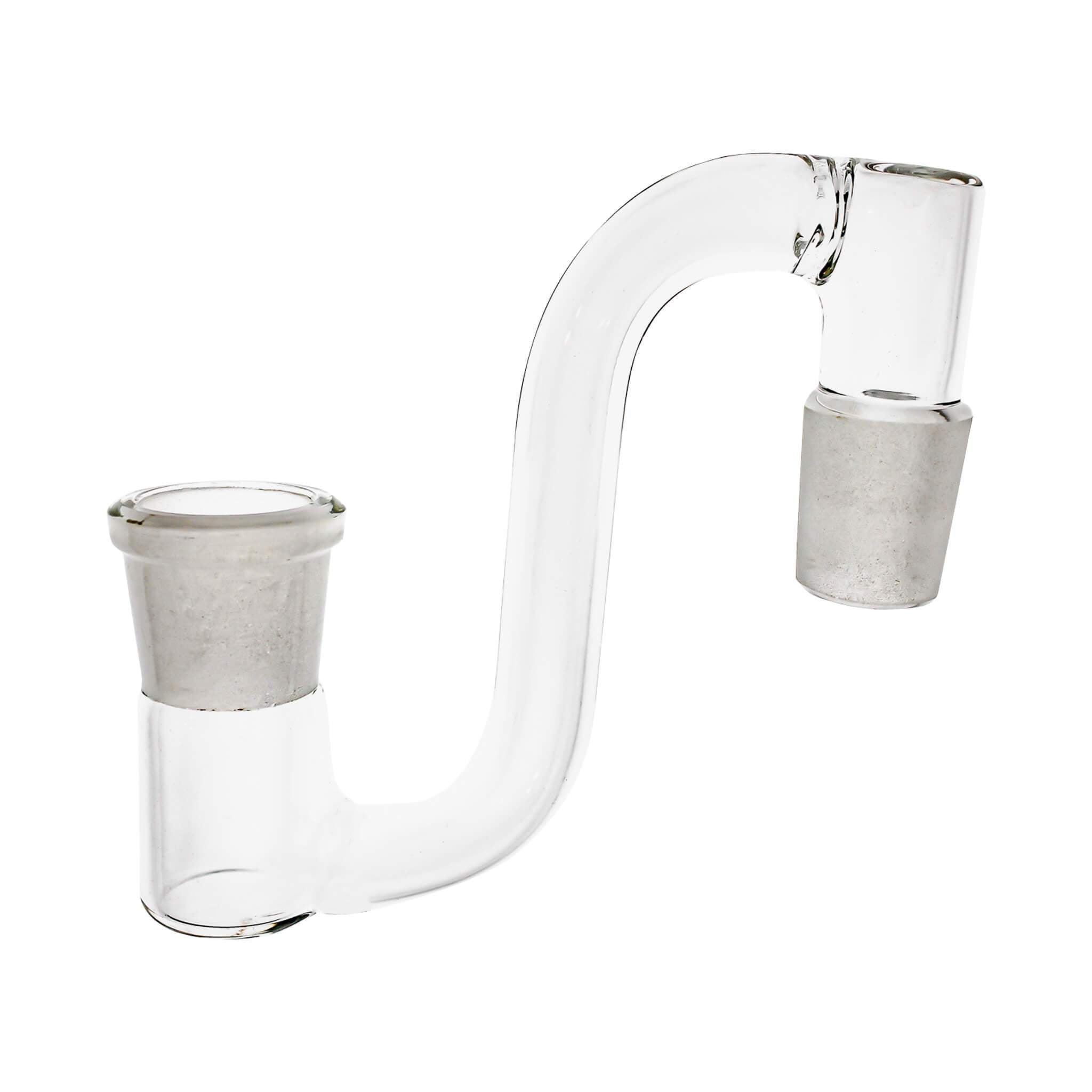 Glass Dropdown | Goose Neck Style |18mm Male to 18mm Female | Profile View | DW