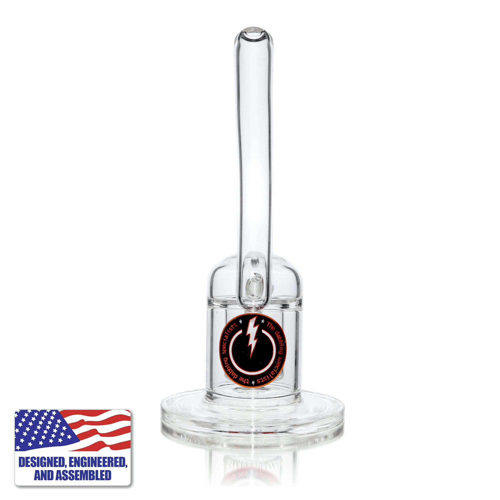 Glass Water Pipe with Showerhead Bubbler | 18mm Female Joint | Dab Rig Profile View | DW