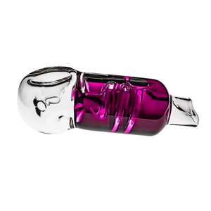Glycerin Coil Flower Pipe | Purple Horizontal View | Dabbing Warehouse