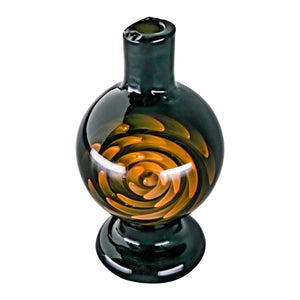 Origin Spiral Inlay Bubble Cap | Black Upright View | Dabbing Warehouse