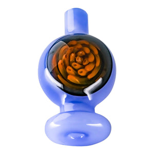Origin Spiral Inlay Bubble Cap | Violet Prone View | Dabbing Warehouse
