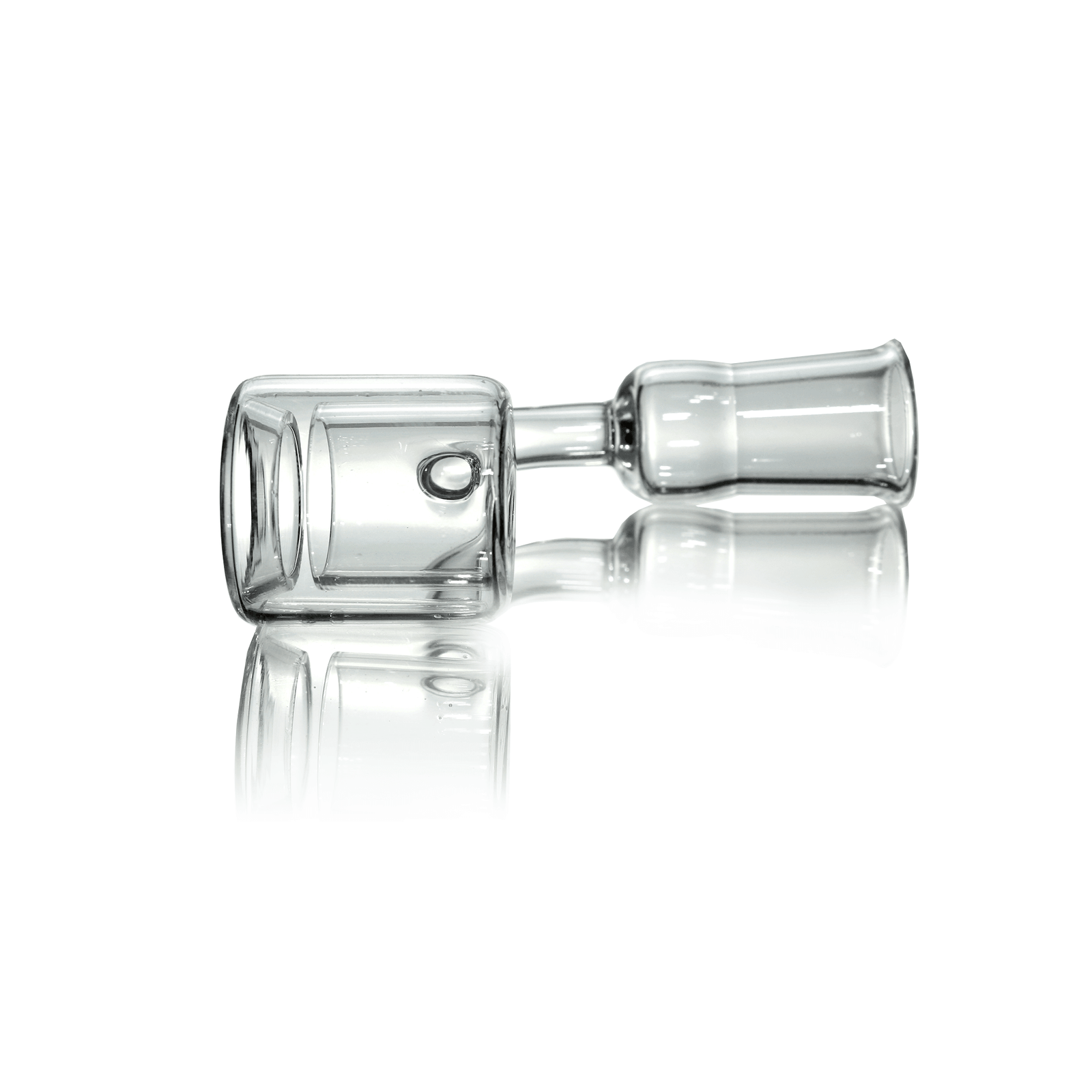 Quartz Double Wall Banger (Torch) | 14mm Female | Profile View | Dabbing Warehouse