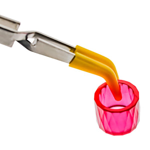 Reverse Tweezers | Silicone Tipped | In Use Gripping Dab Gem Insert Cup | Dabbing Warehouse