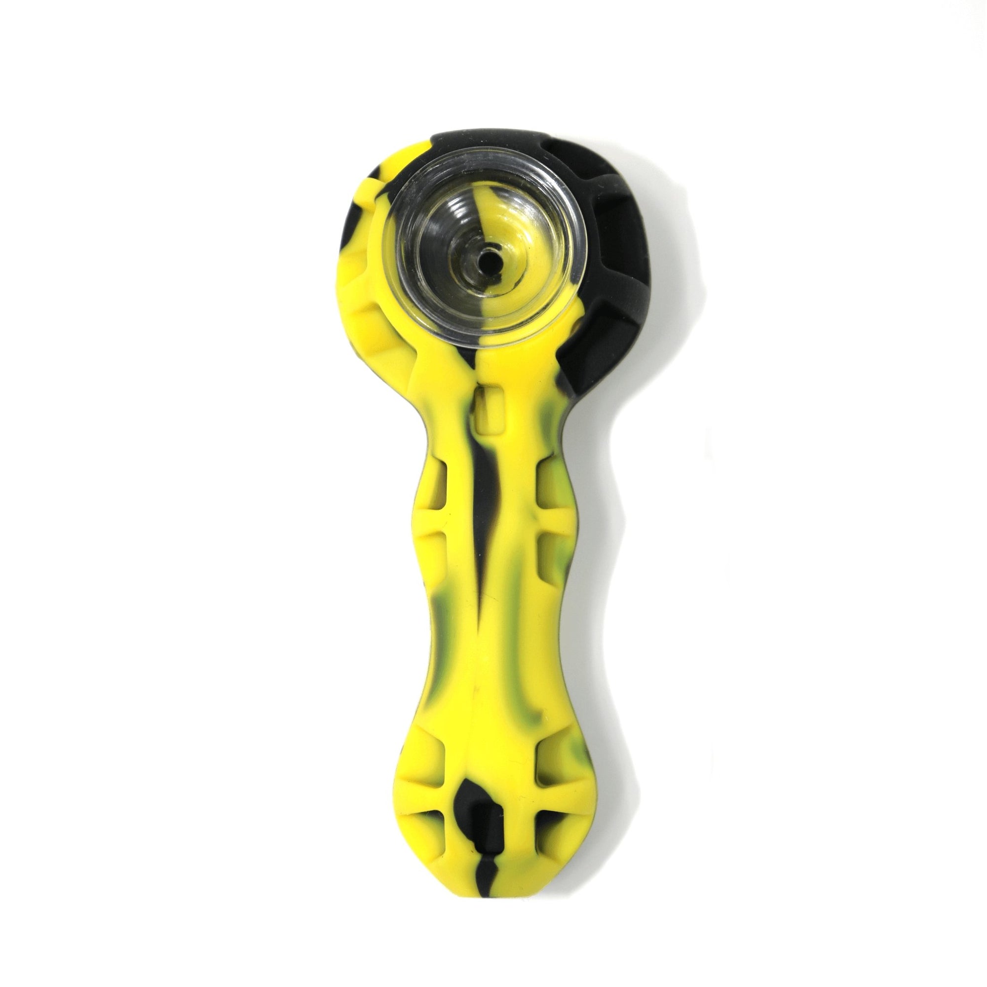 Silicone Spoon Pipe | Yellow & Black Bowl View | Dabbing Warehouse