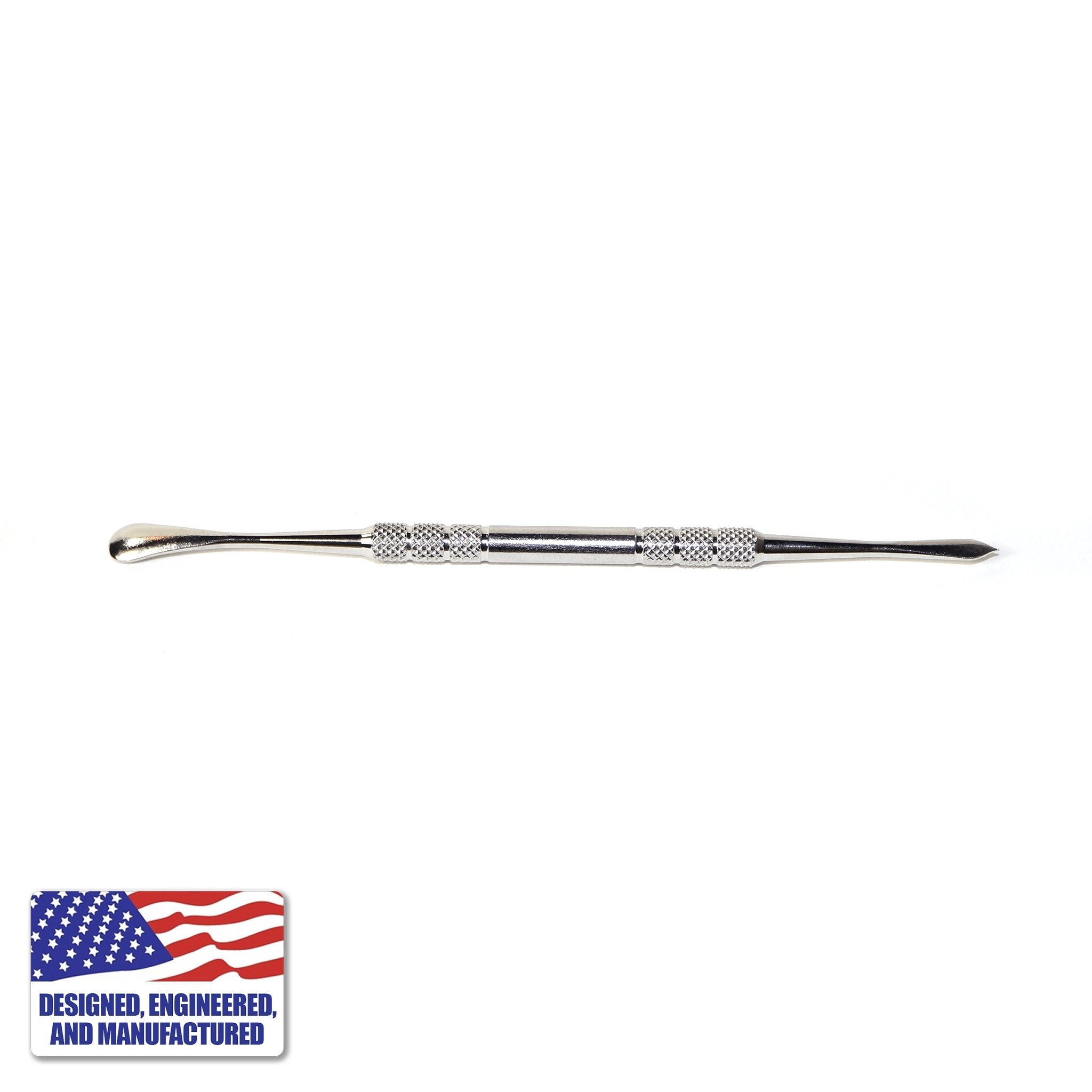 Stainless Steel Scooper Cleaning Tool | Alternative Horizontal View | Dabbing Warehouse