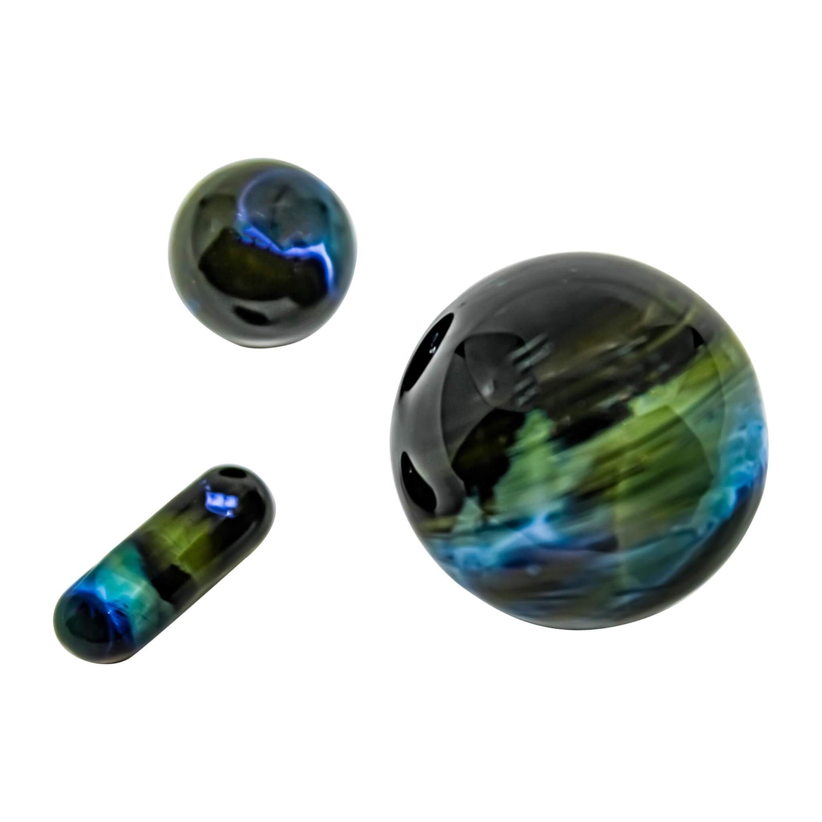 Terp Slurper Marble Set | Black Full Slurper Marble Set View | Dabbing Warehouse