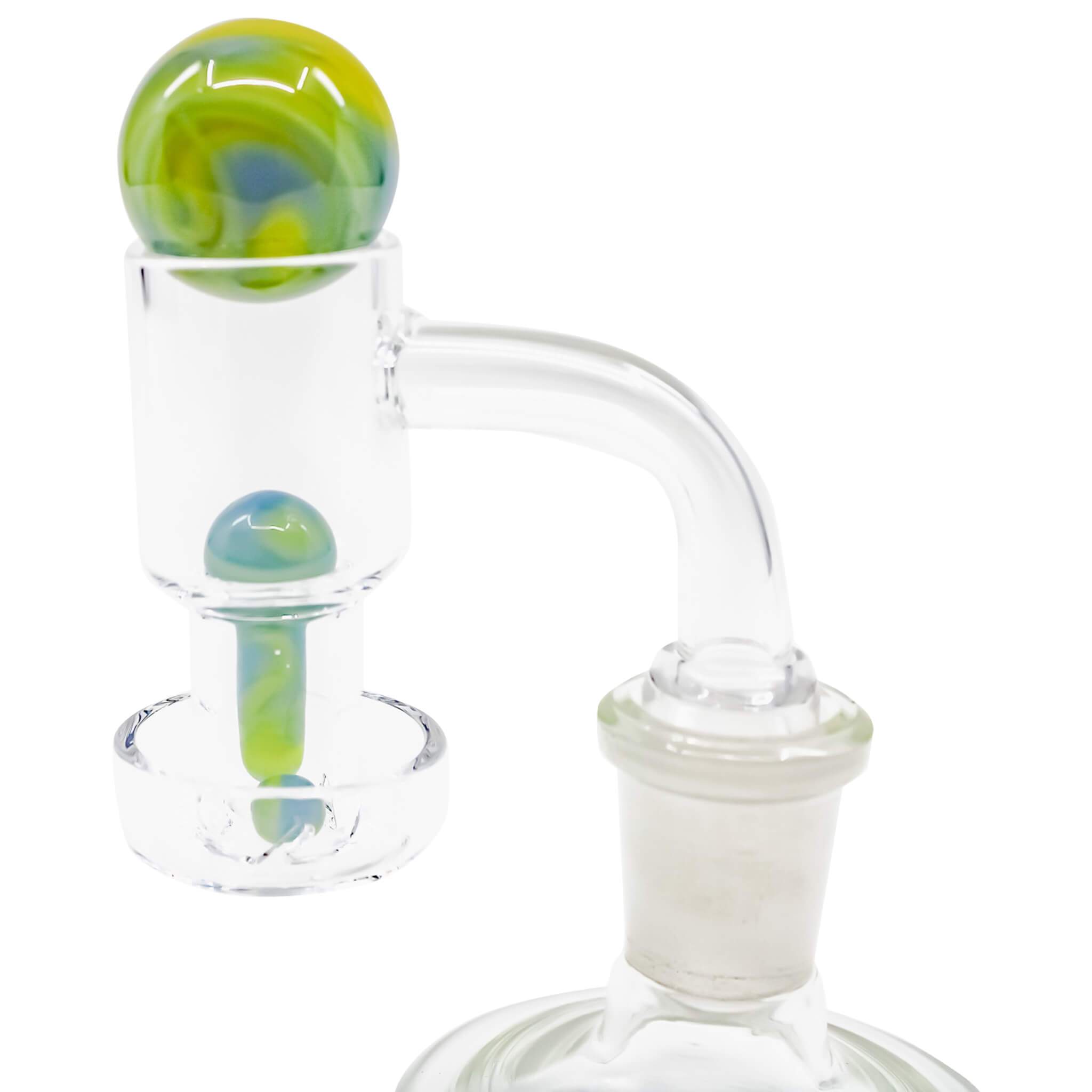 Terp Slurper Valve Pillar Marble Set | Complete Set In Use View | Dabbing Warehouse