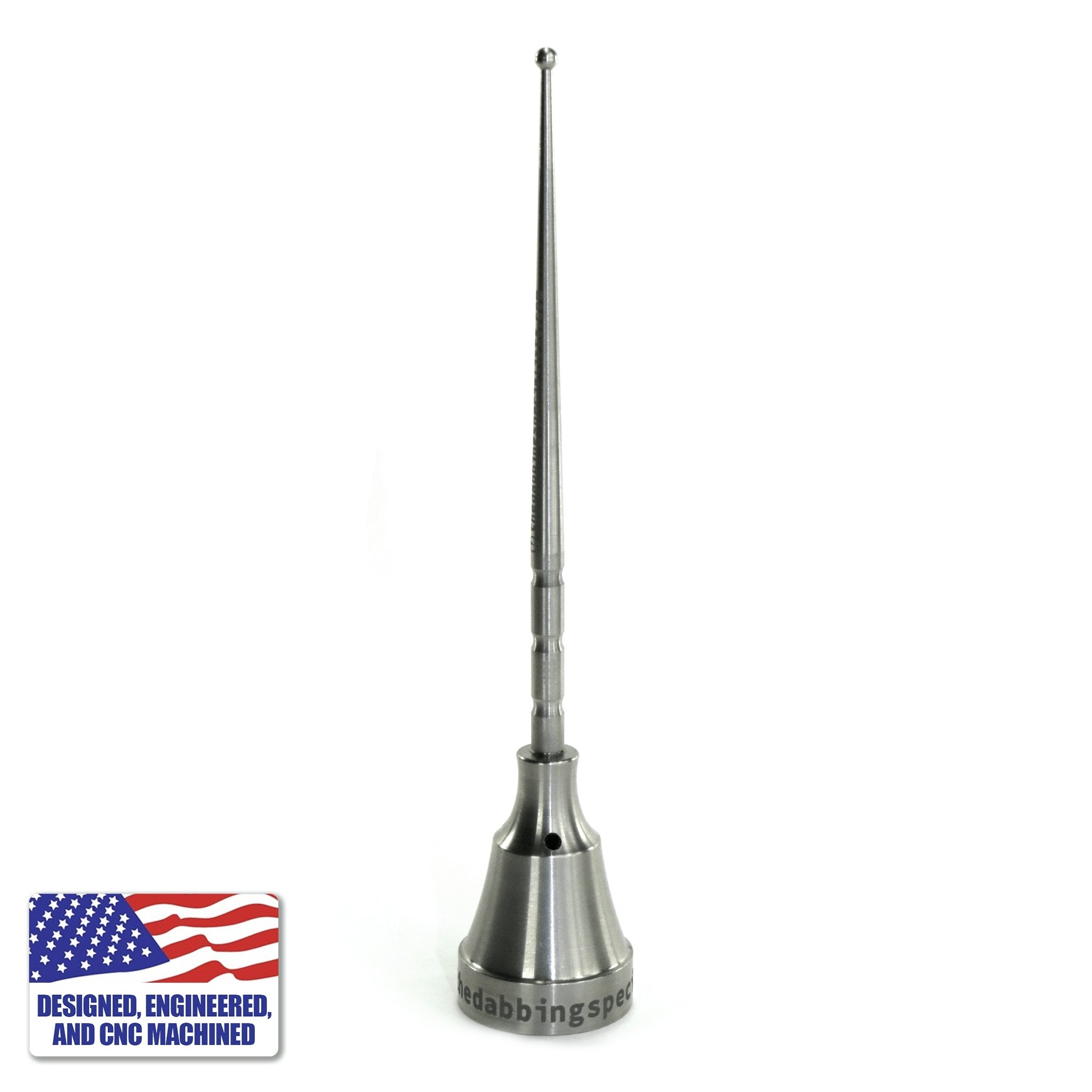 Titanium Kit | Scoop Ball Dab Stick and 3-Hole Carb Cap | Silver Color View | Dabbing Warehouse