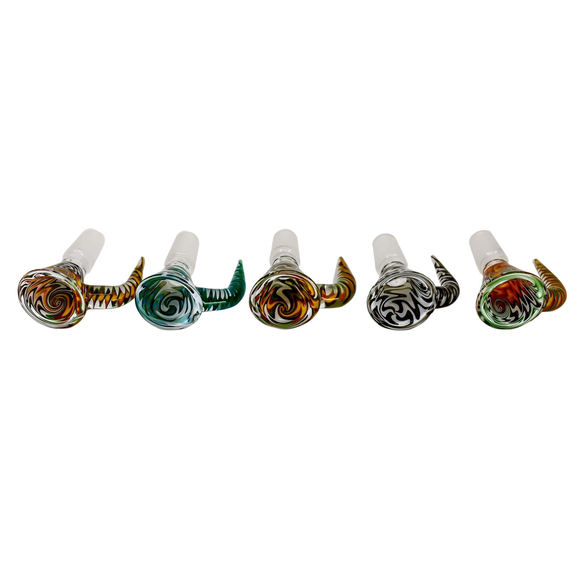 Trippy Dragon Tail Flower Bowl | Six Color Variations View | Dabbing Warehouse