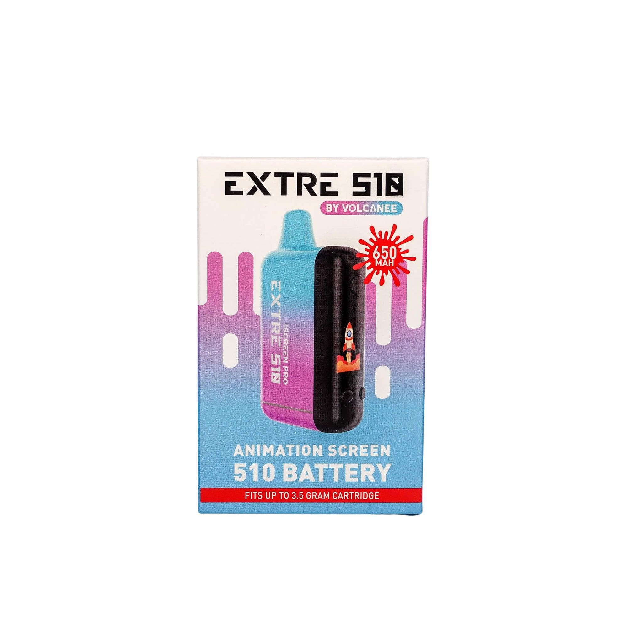 Extre 510 Vape Cartridge Battery | Blue-PInk Color Box Profile View | DW