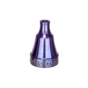 Titanium Universal Carb Cap 1-Hole Medium Velocity | Anodized Purple-Blue Profile View | DW