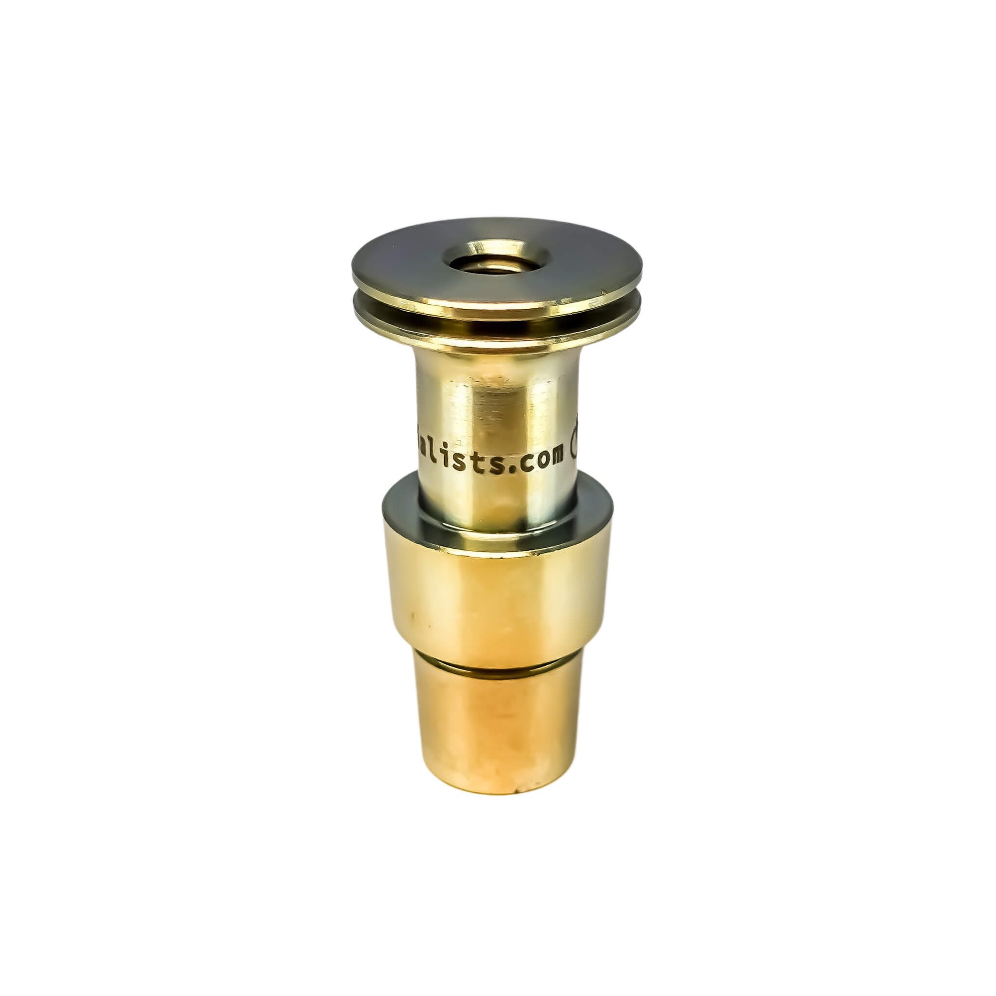 Titanium Male Nail Body Adapter | 18mm, 14mm | Gold Color Top Down View | Dabbing Warehouse