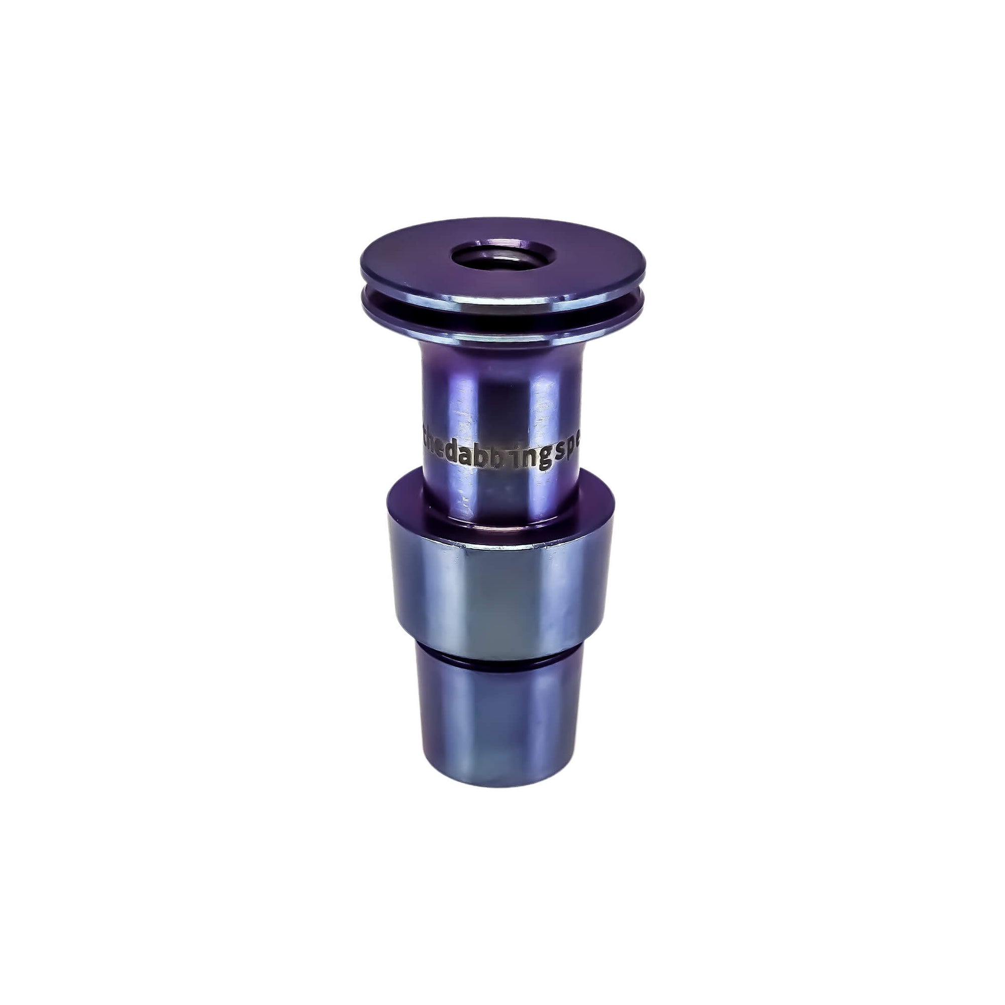 Titanium Male Nail Body Adapter | 18mm, 14mm | Purple-Blue Color Top Down View | Dabbing Warehouse