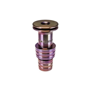 Titanium Male Nail Body Adapter | 18mm, 14mm | Rosewood Color Top Down View | Dabbing Warehouse