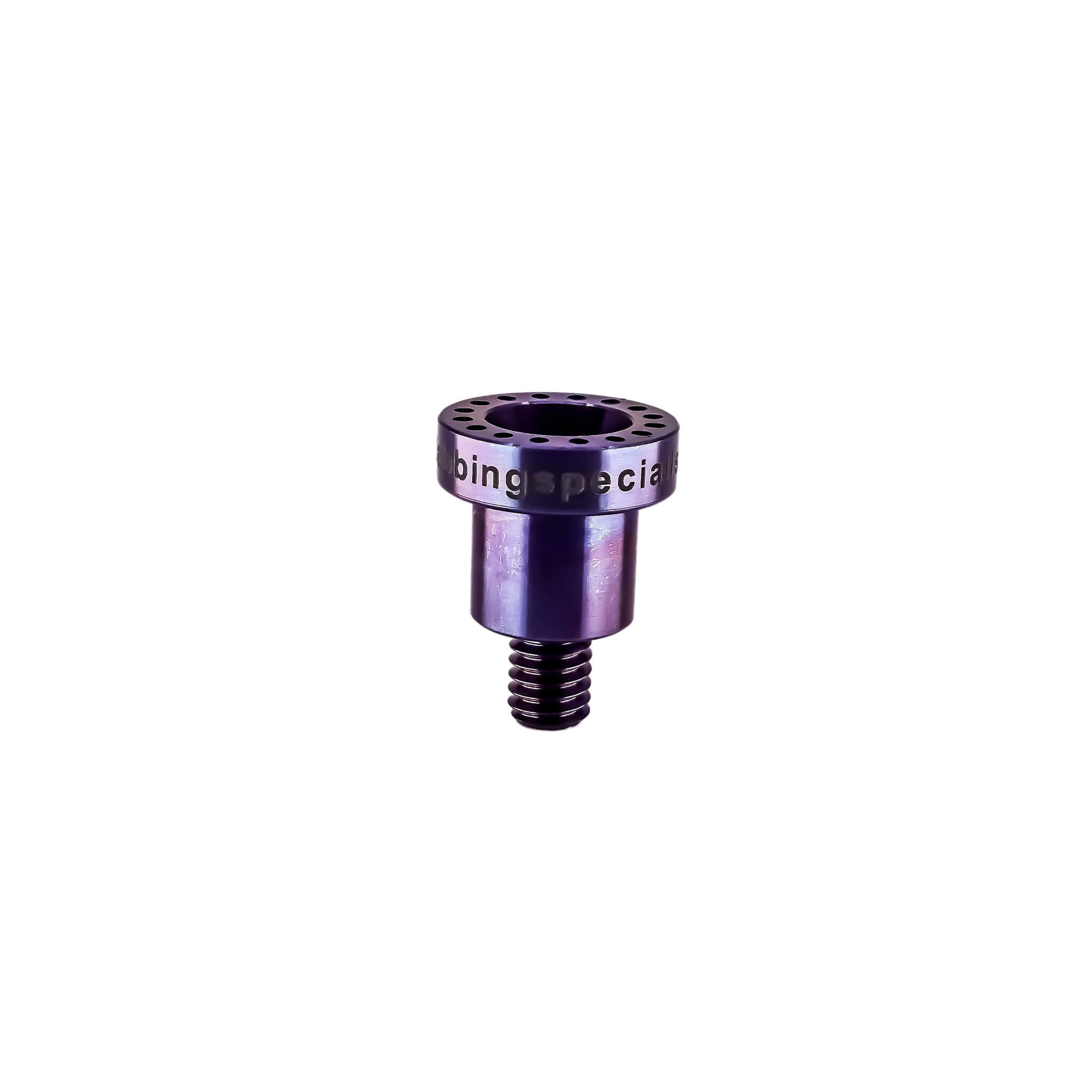 Titanium Dab Nail 16-hole | Side Nail View | Anodized Purple-Blue | Dabbing Warehouse