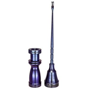 Complete Titanium Dab Hardware Kit - Female, 18mm/14mm, Claw Shovel | Purple-Blue Color View | DW