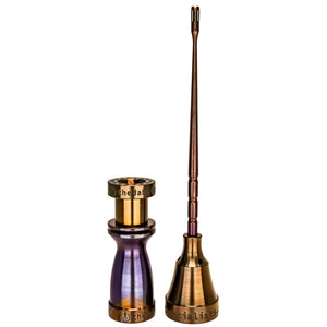 Complete Titanium Dab Hardware Kit - Female, 18mm/14mm, Claw Shovel | Rosewood Color View | DW