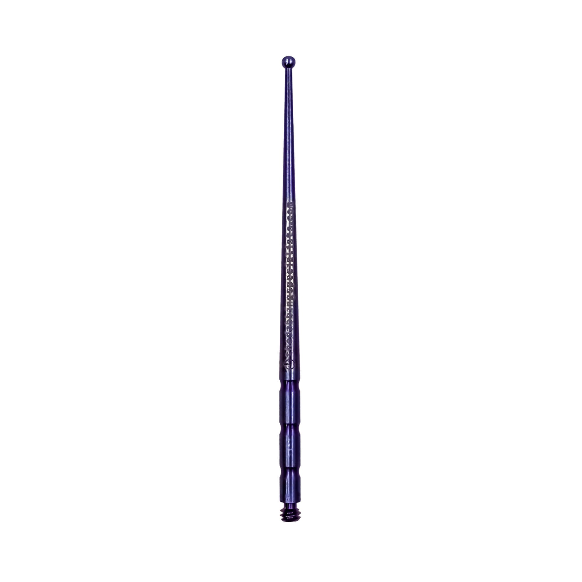 Titanium Dab Stick | Scoop Ball | Anodized Purple-Blue Vertical View | Dabbing Warehouse