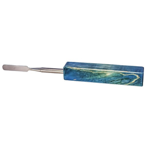 Rounded Blade Titanium Dabber Tool | Blue & Green Profile View | Dabbing Warehouse