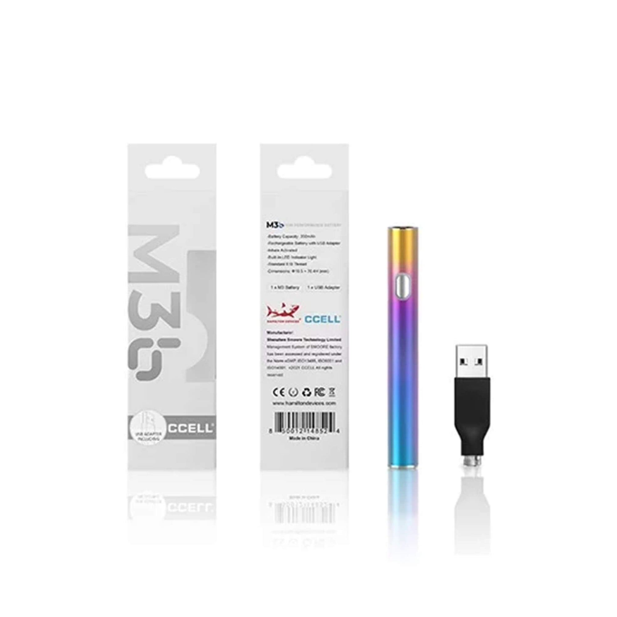 CCELL M3B 510 Battery | Rainbow With Box Contents | DW